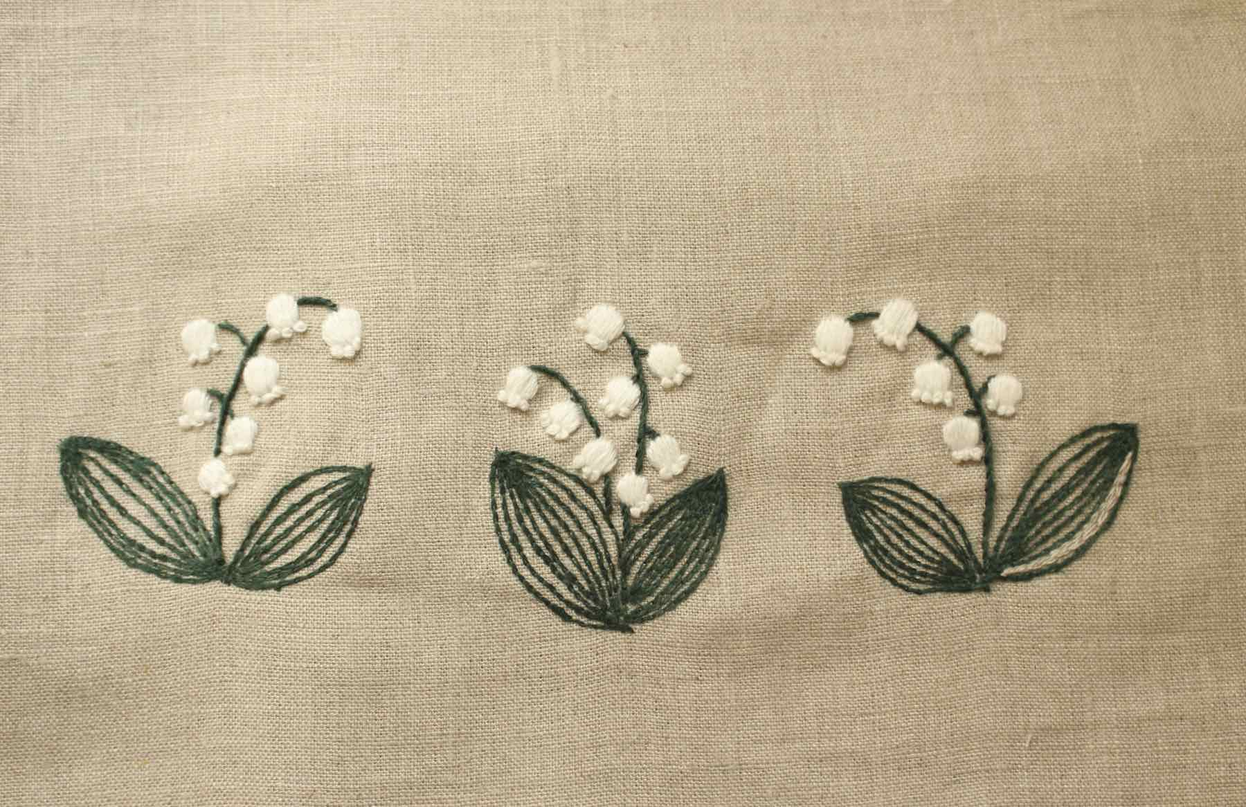 リネン刺繍糸生地セット 深緑<br />深緑